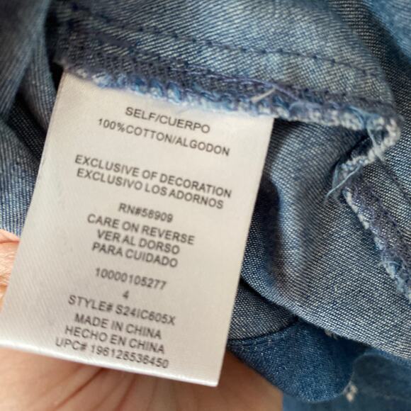 Copper Key Youth Blue Denim Mid-rise Drawstring Elastic Waist Mini Skirt Sz 4 - Picture 7 of 9